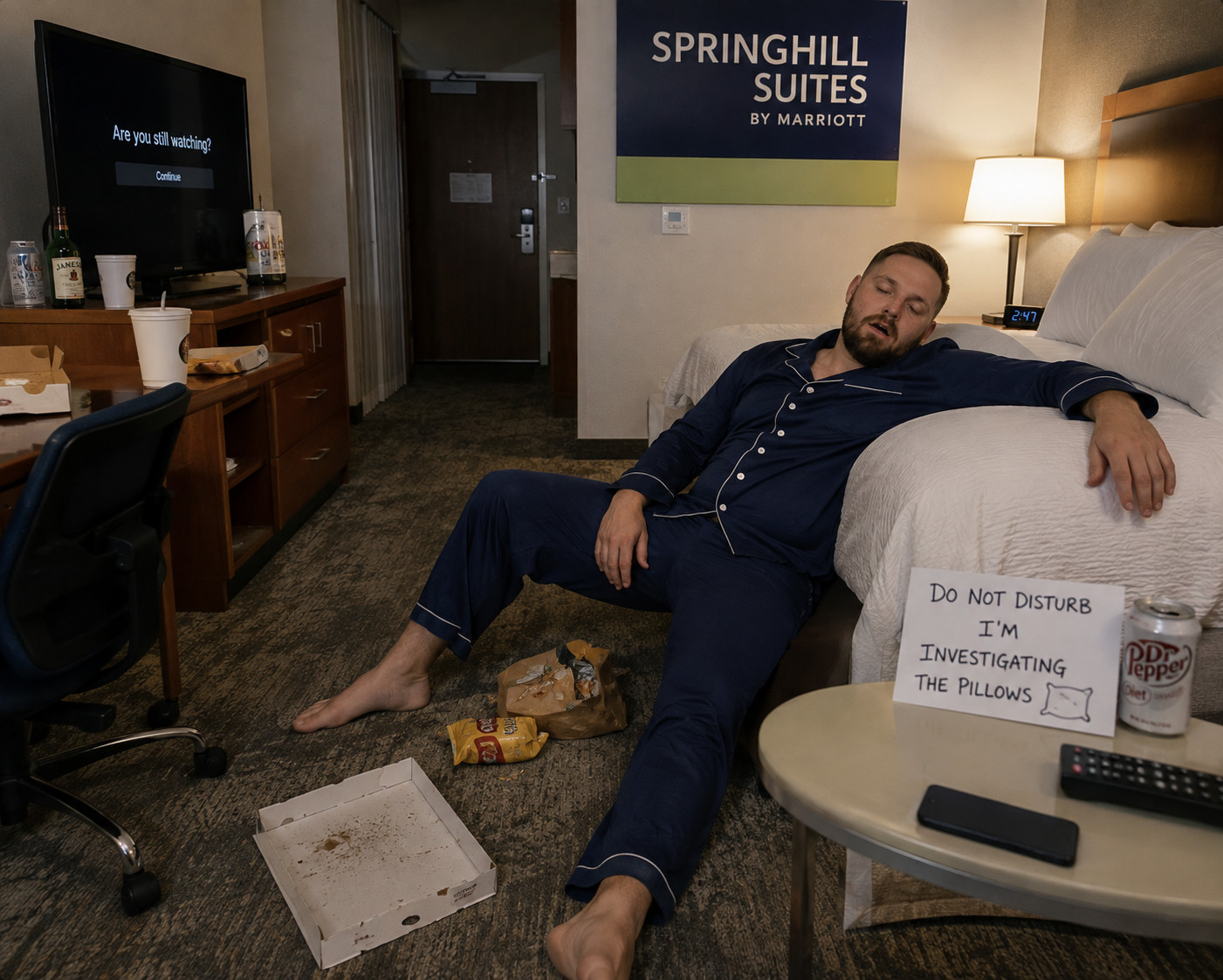 The sleepy man in question